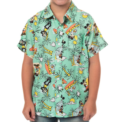 Disney Mickey and Friends Hawaiian Shirt Boys' Woven Button-Up Top