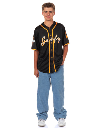 Disney Mickey Mouse Baseball Jersey Men's Goofy Button Up Shirt