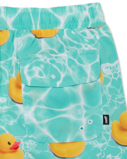 NEFF Swimsuit Men's Rubber Ducky Water Ripple 19" Hot Tub Board Shorts