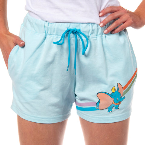 Disney Women's Dumbo Causal Lounge Drawstring Shorts With Pockets, L