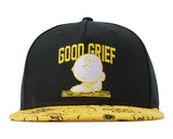 Peanuts Charlie Brown Good Grief Flatbill Snapback Adult Cap OSFM