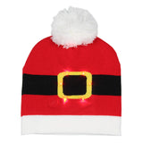 Festive Holiday Novelty Adult Light Up Knit Beanie Pom Pom Hat Cap OSFM