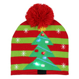 Festive Holiday Novelty Adult Light Up Knit Beanie Pom Pom Hat Cap OSFM