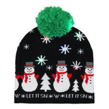 Festive Holiday Novelty Adult Light Up Knit Beanie Pom Pom Hat Cap OSFM