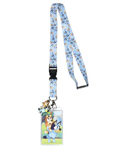 Bluey Lanyard Badge Holder Character Design Strap Card and 2" Rubber Pendant