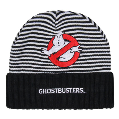 Ghostbusters Beanie Men's Embroidered Logo Striped Cuffed Beanie Cap Hat OSFM