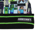 Minecraft Sublimated Kid's Knit Cuff Pom Pom Beanie Cap Winter Hat OSFM