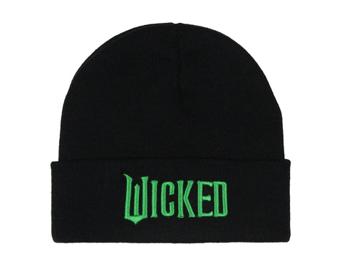 Wicked Embroidered Raised 3D Movie Logo Adult Knit Cuff Beanie Winter Cap OSFM