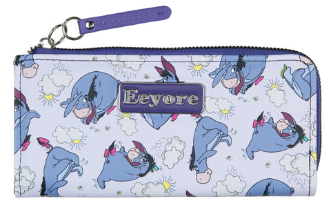 Disney Winnie The Pooh Eeyore Character Design Faux Leather Full Zip Wallet