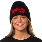 Stranger Things Embroidered 3D Logo Adult Knit Cuff Beanie Cap Winter Hat OSFM