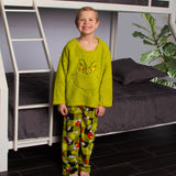 Dr. Seuss GRINCH Santa Plaid Plush Fleece Pajama Sleep Set