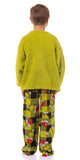 Dr. Seuss GRINCH Kids Santa Plaid Plush Fleece Pajama Sleep Set