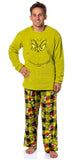 Dr. Seuss GRINCH Santa Plaid Plush Fleece Pajama Sleep Set