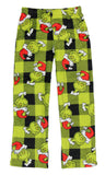 Dr. Seuss GRINCH Kids Santa Plaid Plush Fleece Pajama Sleep Set