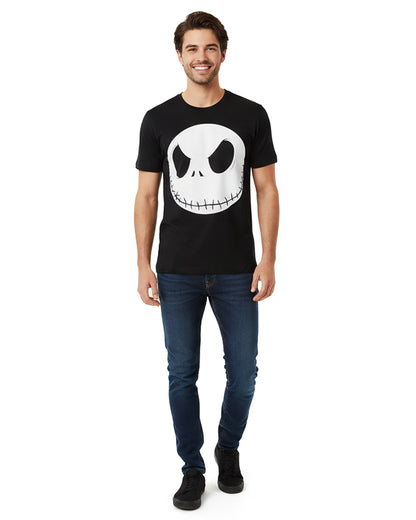 Disney Men's Nightmare Before Christmas Jack Skellington Fat Head T-Shirt, L