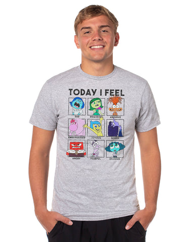 Disney Inside Out 2 T-Shirt Men's Today I Feel Character Emotions Tee