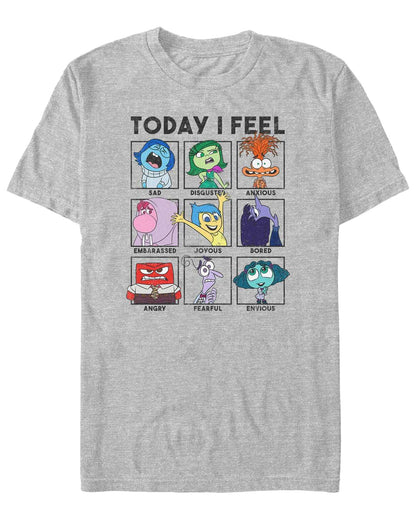 Disney Inside Out 2 T-Shirt Men's Today I Feel Character Emotions Tee