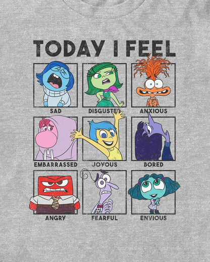 Disney Inside Out 2 T-Shirt Men's Today I Feel Character Emotions Tee