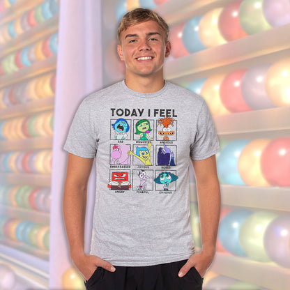 Disney Inside Out 2 T-Shirt Men's Today I Feel Character Emotions Tee