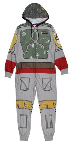 Star Wars Men's Boba Fett Hooded Costume Union Suit One-Piece Loungewear