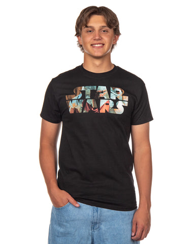 Star Wars Men's Boba Fett Themed Logo Design Short Sleeve T-Shirt