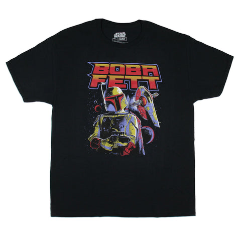 Star Wars Men's Boba Fett Vintage Design Adult Short Sleeve T-Shirt