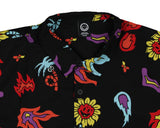 Neff Men's Fireballs And Daisies Allover Print Button-Down Collared Shirt (L) Adult
