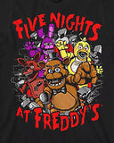 Five Night's At Freddy's Shirt Boy's Bonnie Chica Foxy Bust Through Wall Tee