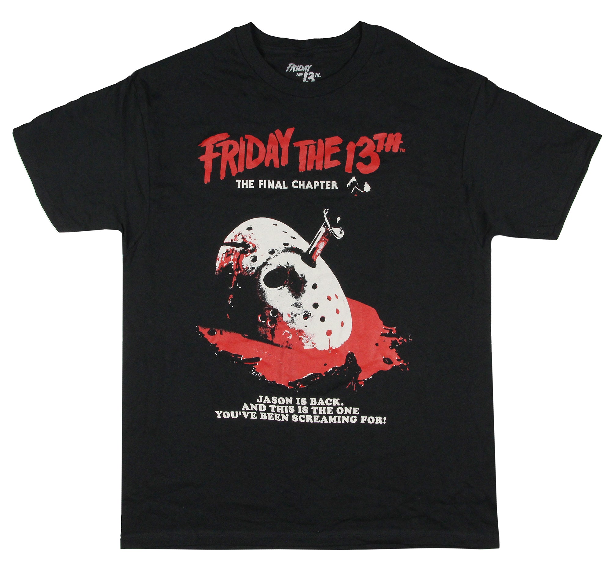 Friday The 13th The Final Chapter Men's Jason Mask Adult Short Sleeve T-Shirt LG