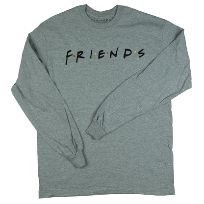 Friends The TV Series Logo Men's Women's Long Sleeve T-Shirt Grey X-Large