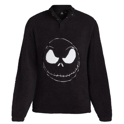 Nightmare Before Christmas Men's Pullover Jack Skellington Fuzzy Sweater