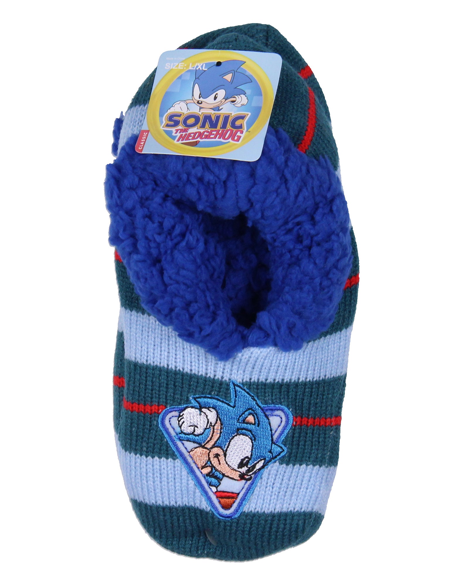 Sonic The Hedgehog Boys' Plush-Lined Non-Slip Slipper Socks