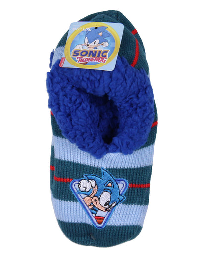 Sonic The Hedgehog Boys' Plush-Lined Non-Slip Slipper Socks