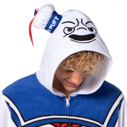 Ghostbusters Men's Stay Puft Marshmallow Hooded Union Suit Costume Pajama (L/XL)