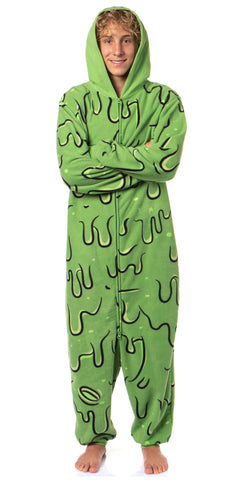 Ghostbusters Men's Hooded Fleece One Piece Union Suit Costume Pajama