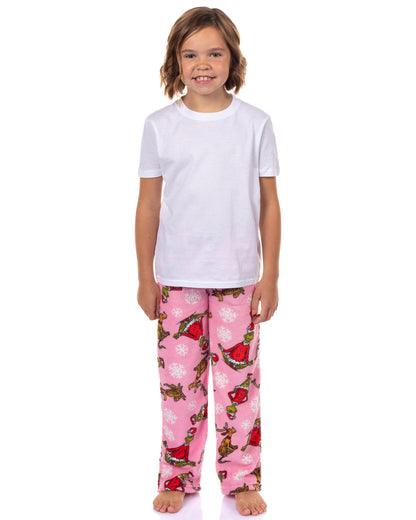 Dr. Seuss The Grinch Girls Grinch and Max Plush Fleece Pajama Pants
