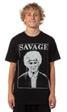 The Golden Girls Sophia Is Savage Distressed Graphic Men's Black T-Shirt Tee NEW