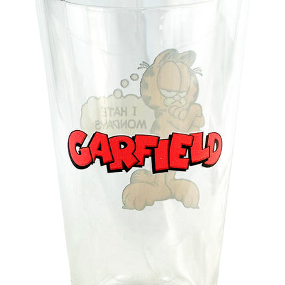 Garfield Cat I Hate Mondays 16oz Pint Drinking Glass Tumbler