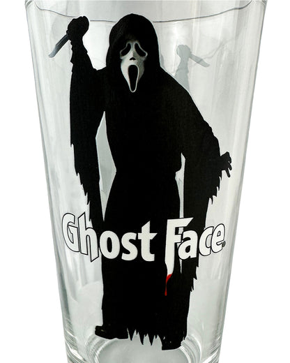Ghost Face Horror Movie 16 oz Pint Drinking Glass Tumbler