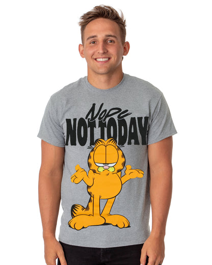 Garfield T-Shirt Men's Nope Not Today Graphic Print Short Sleeve Tee