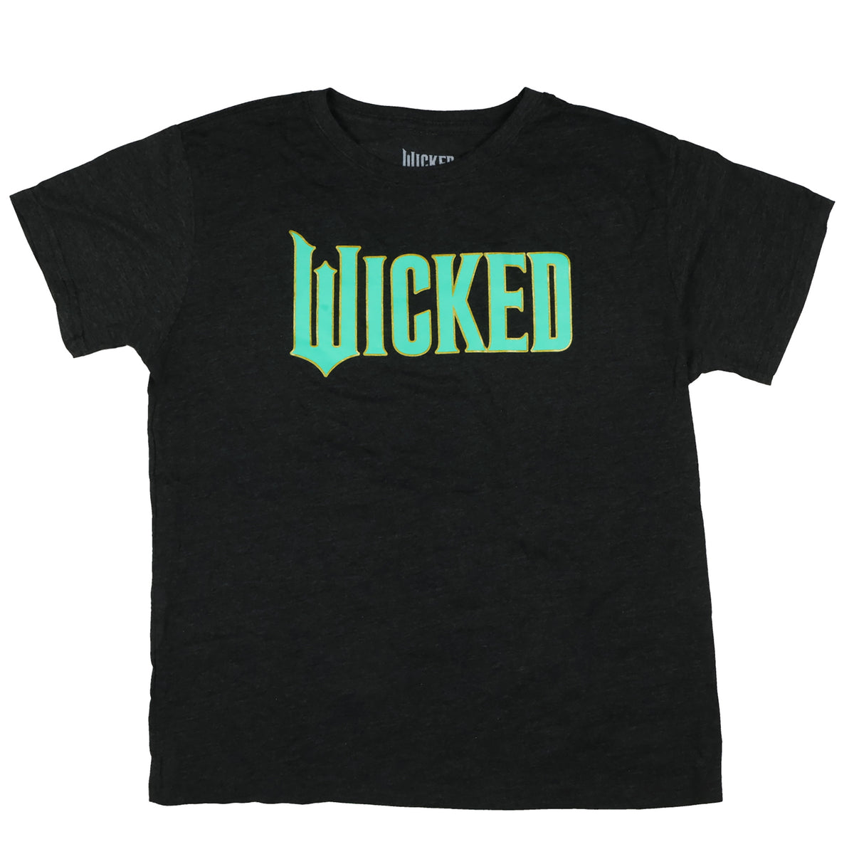 Wicked T-Shirt Women's Gold Outlined Musical Movie Logo Designed Tee