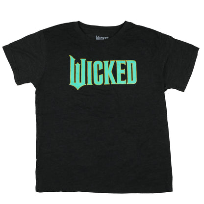 Wicked T-Shirt Women's Gold Outlined Musical Movie Logo Designed Tee
