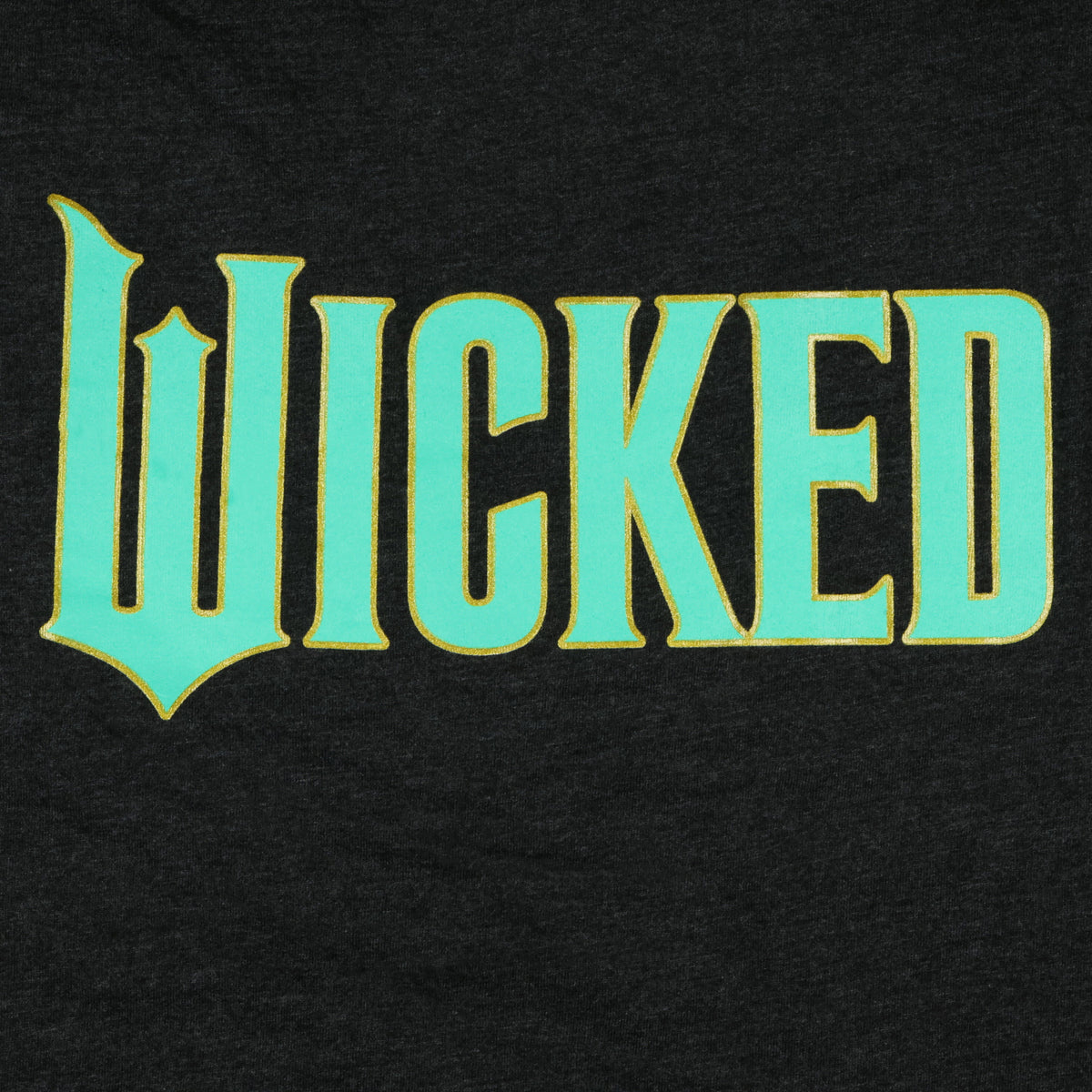 Wicked T-Shirt Women's Gold Outlined Musical Movie Logo Designed Tee