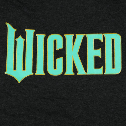 Wicked T-Shirt Women's Gold Outlined Musical Movie Logo Designed Tee