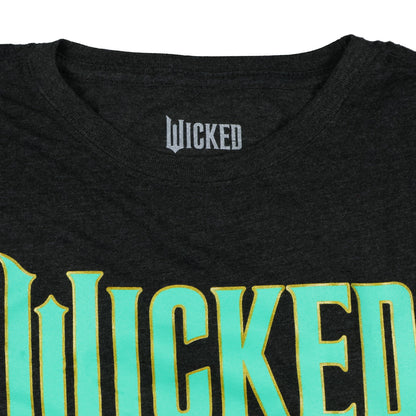 Wicked T-Shirt Women's Gold Outlined Musical Movie Logo Designed Tee