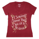 Harry Potter Women's I Solemnly Swear Gold Foil Accents V-Neck T-Shirt