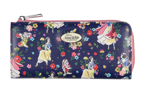 Disney Snow White and The Seven Dwarfs Floral Faux Leather Zip Around Wallet