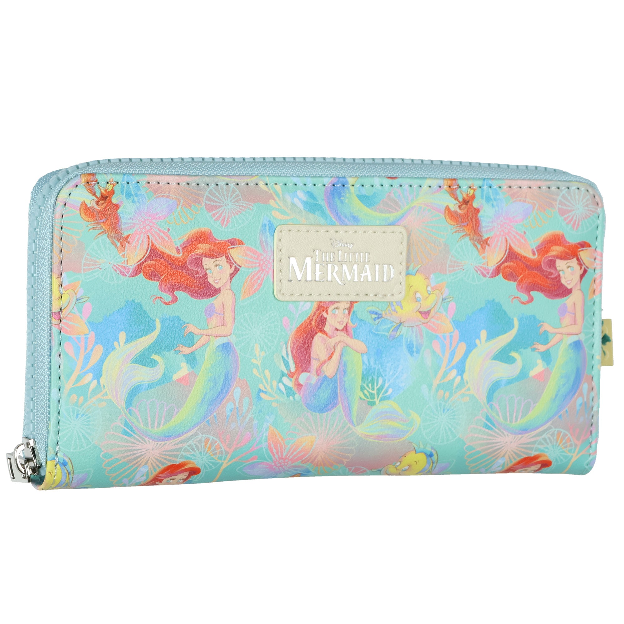 The Little Mermaid Wallet Allover Under The Sea Design Full Zip Around Clutch