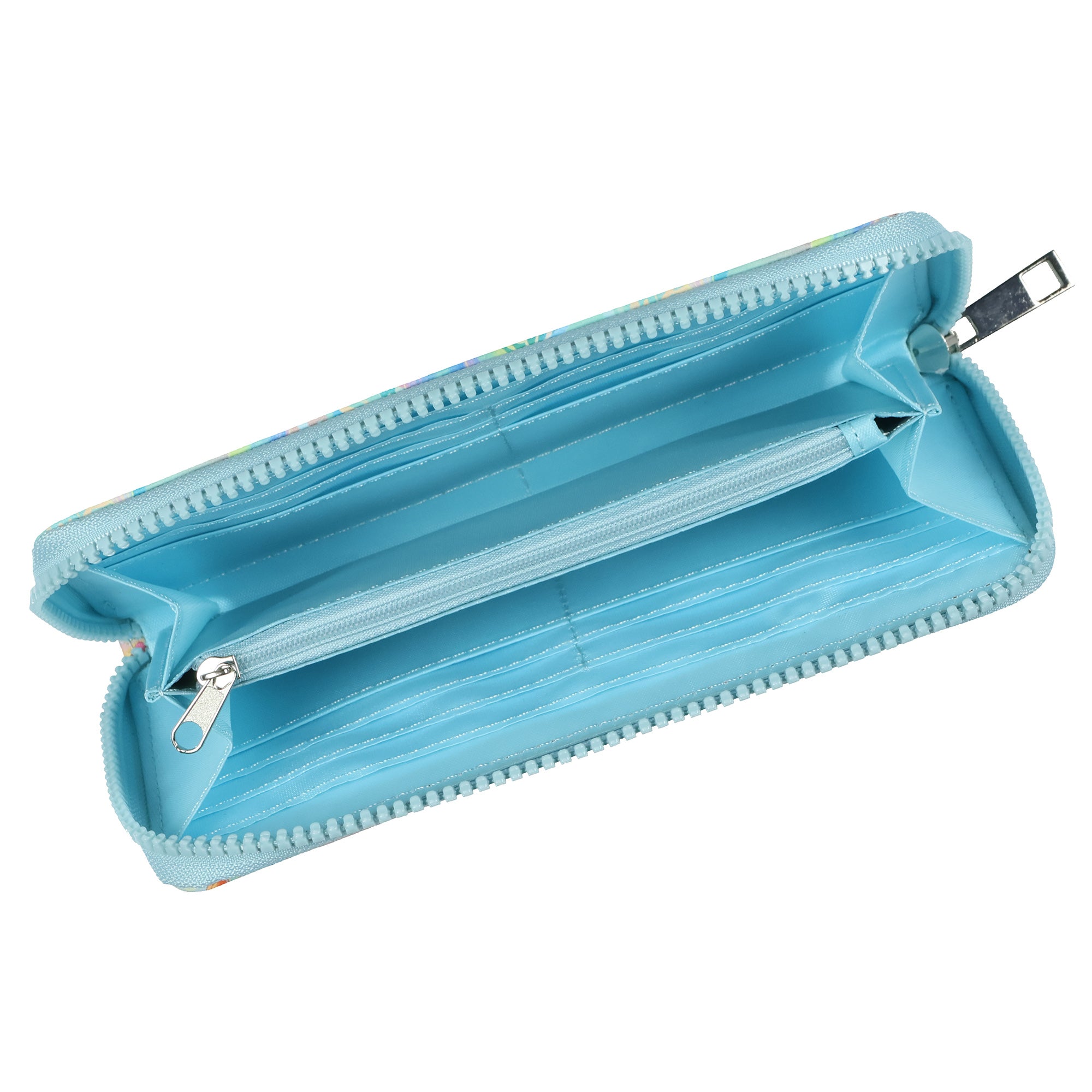 The Little Mermaid Wallet Allover Under The Sea Design Full Zip Around Clutch