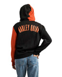 Harley Quinn Hoodie Color-Blocked Hooded Zip-Up Sweatshirt